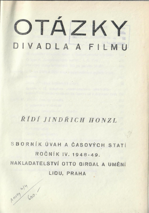 Otázky divadla a filmu