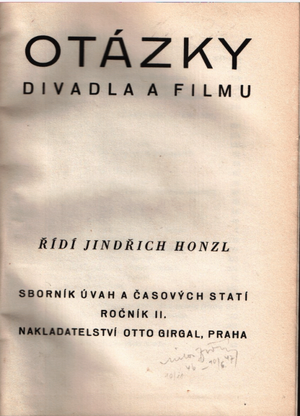 Otázky divadla a filmu.